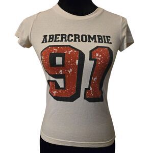 Y2K Abercrombie & Fitch S Cotton 91 Logo VTG Preppy Bella Swan Elena Gilbert